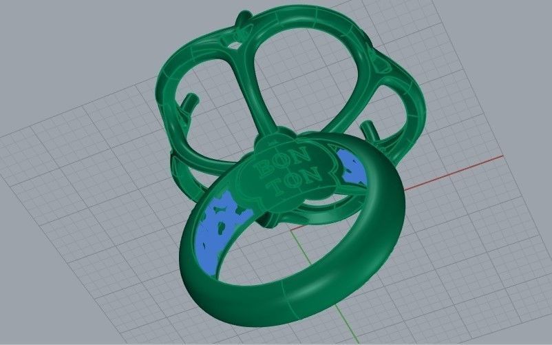 Flower ring 3D print model_4