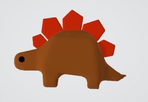 Low Poly Light brown stegosaurus plushie 3d Model  3D model_2