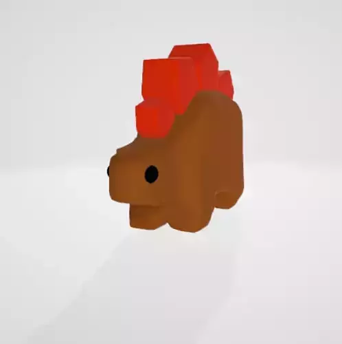 Low Poly Light brown stegosaurus plushie 3d Model 