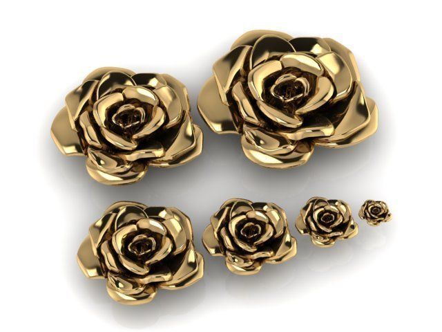 6 Pieces of Flowers 3D print model_3