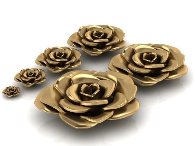 6 Pieces of Flowers 3D print model_7