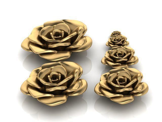 6 Pieces of Flowers 3D print model_8