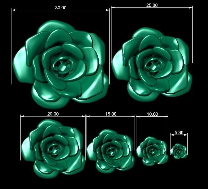 6 Pieces of Flowers 3D print model_13