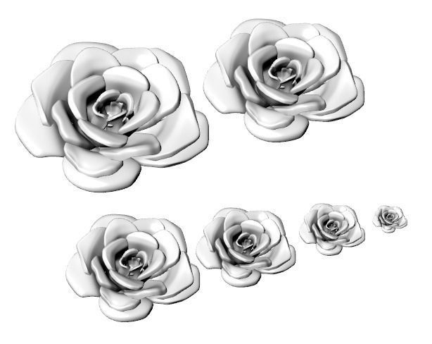6 Pieces of Flowers 3D print model_11