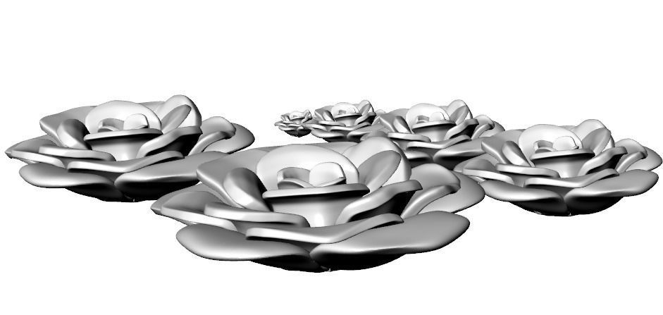 6 Pieces of Flowers 3D print model_12