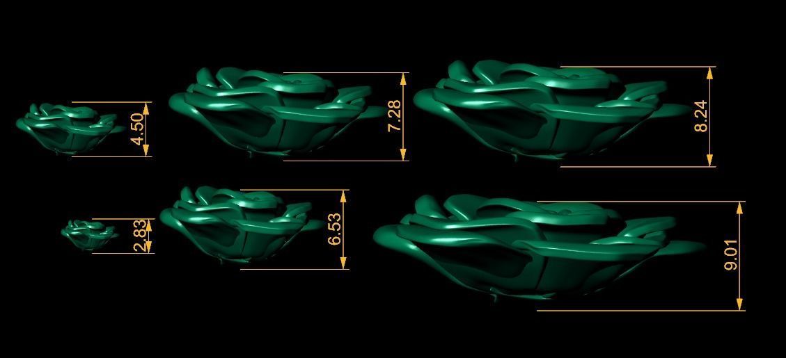 6 Pieces of Flowers 3D print model_14