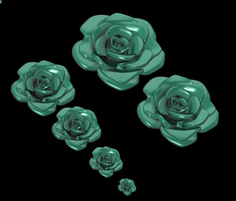 6 Pieces of Flowers 3D print model_17