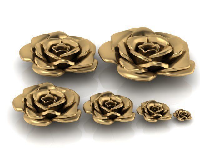 6 Pieces of Flowers 3D print model_6