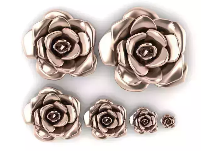 6 pieces of flowers 3D print model