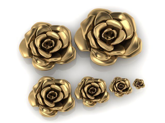 6 Pieces of Flowers 3D print model_5