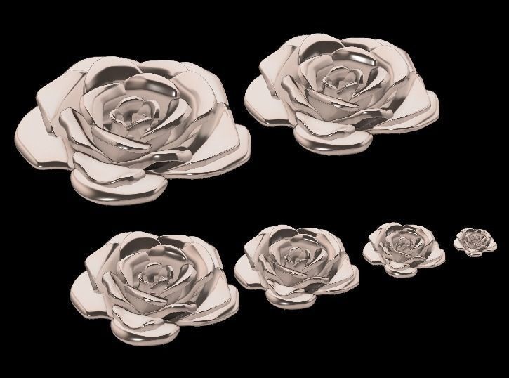 6 Pieces of Flowers 3D print model_10