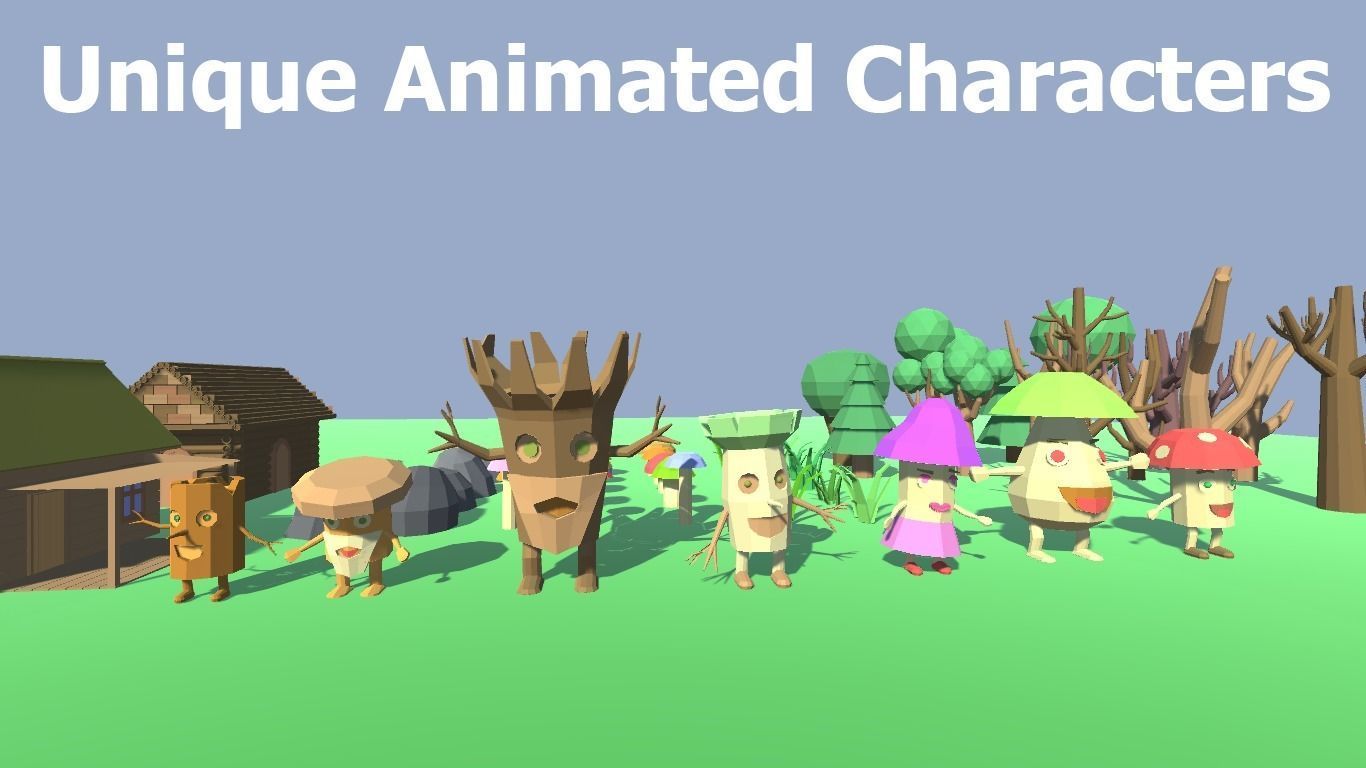 Low Poly Forest Kit Low-poly 3D model_4