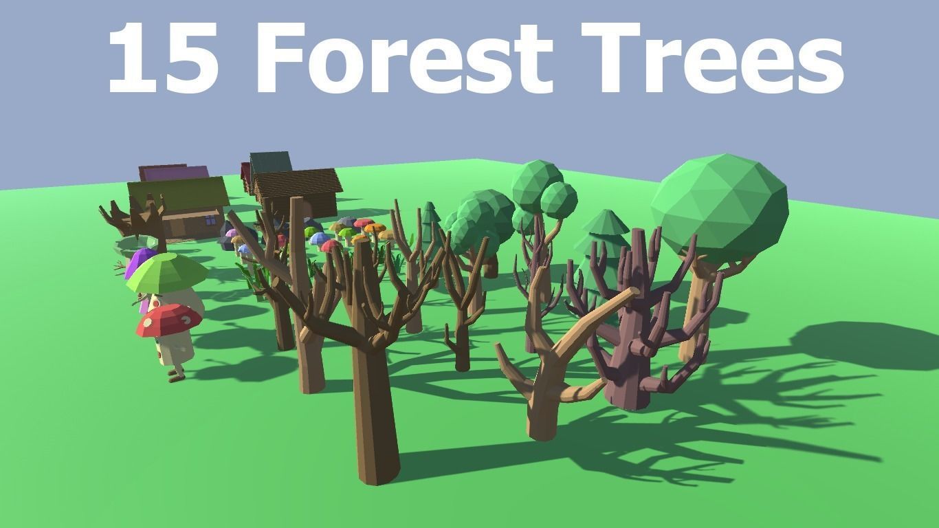 Low Poly Forest Kit Low-poly 3D model_3