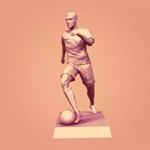 Polygonal Soccer Player Trophy -- Ready for 3D Printing 3D print model