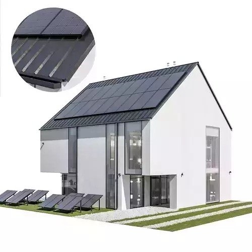 Modern house 26 at night 3D model