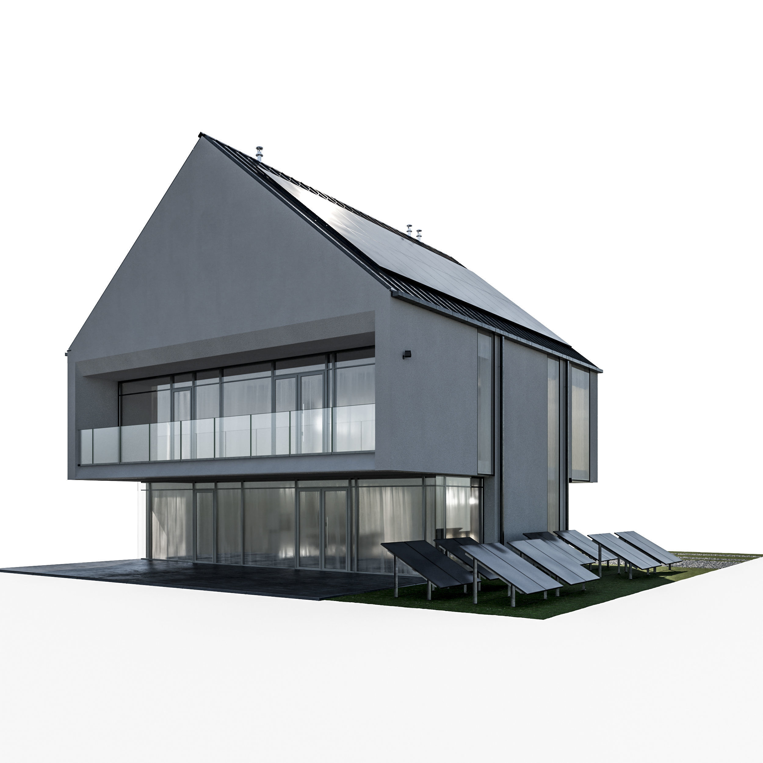 Modern house 26 at night 3D model_1