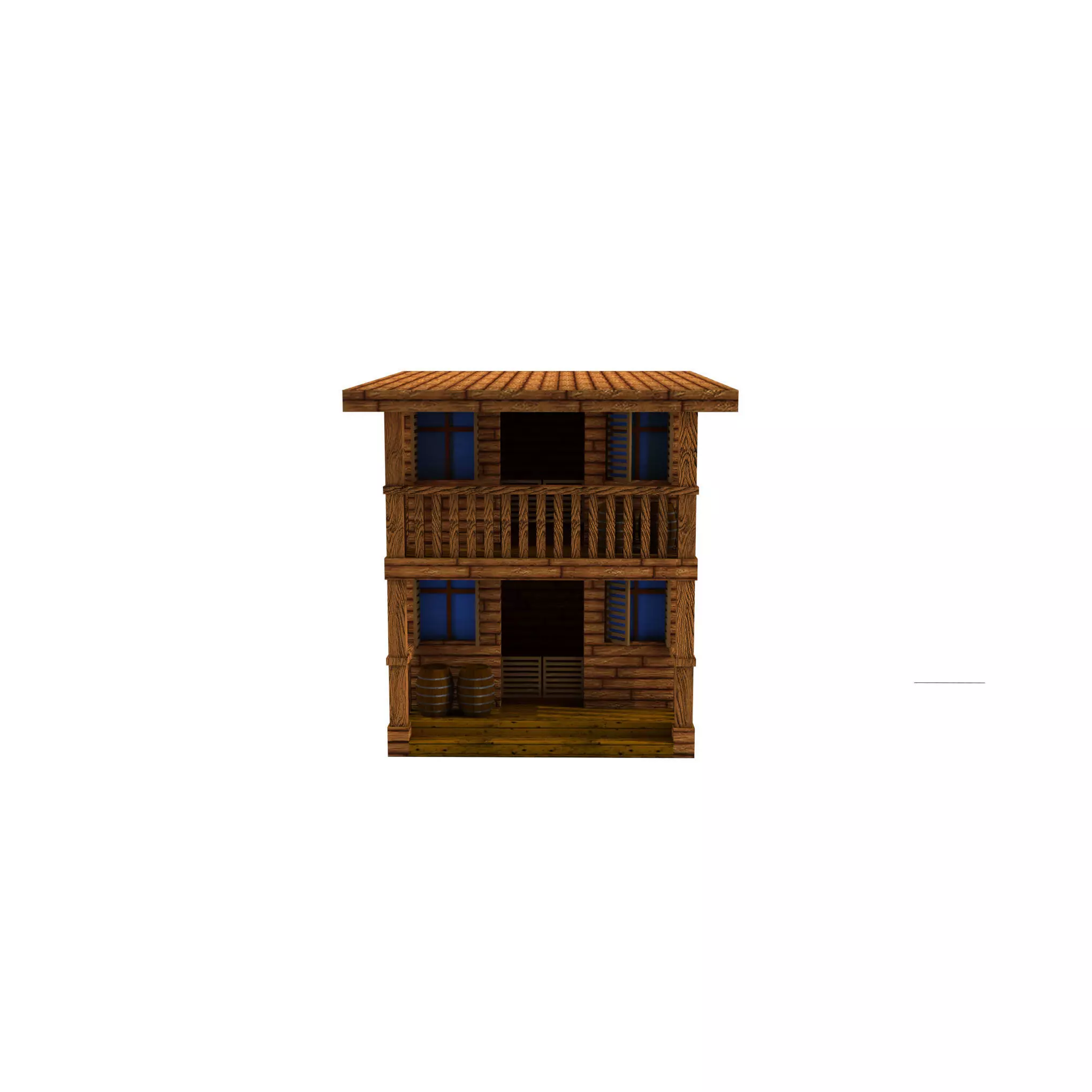 Cowboy house big Low-poly 3D model