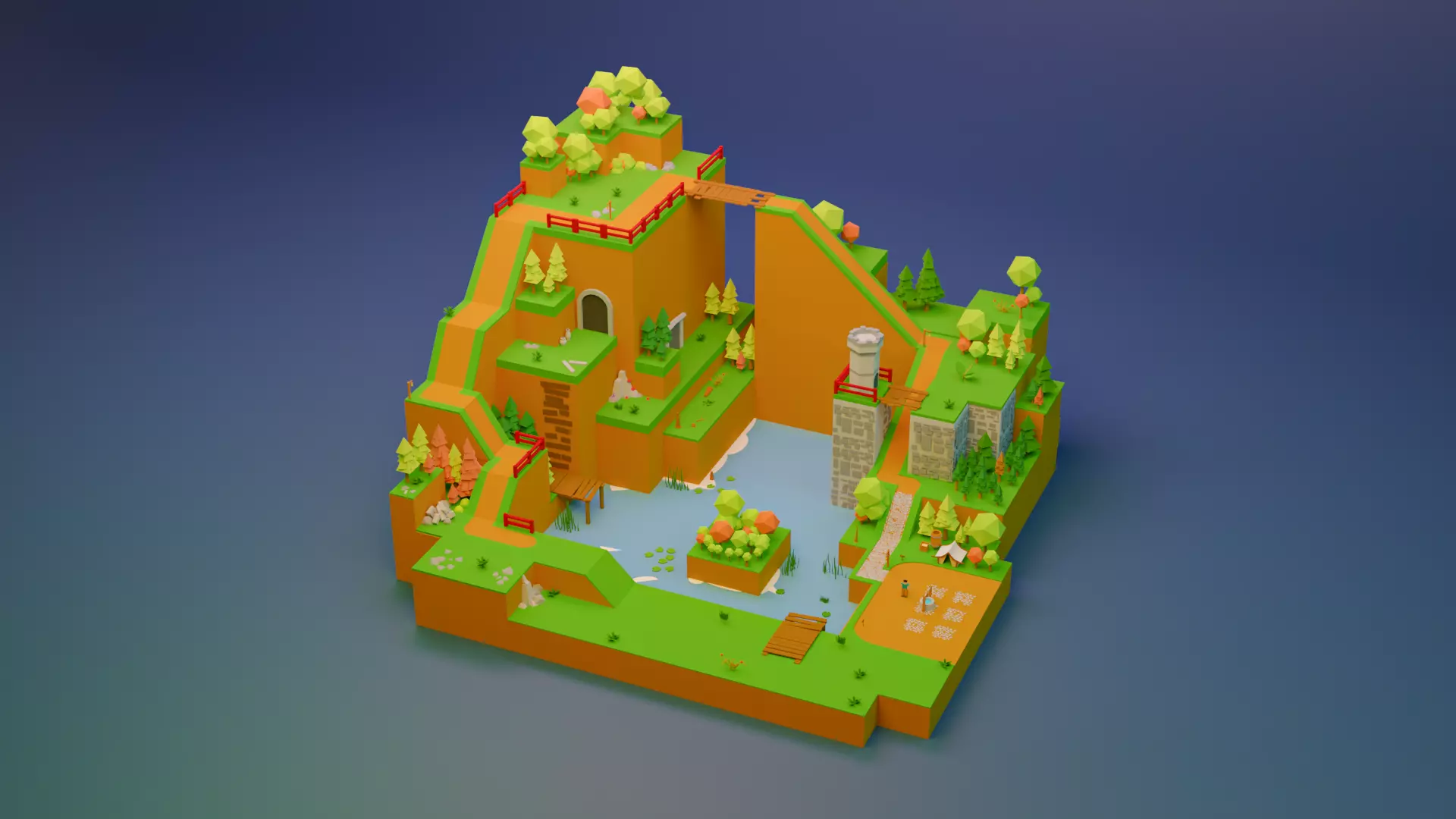 mountainous region Free 3D model