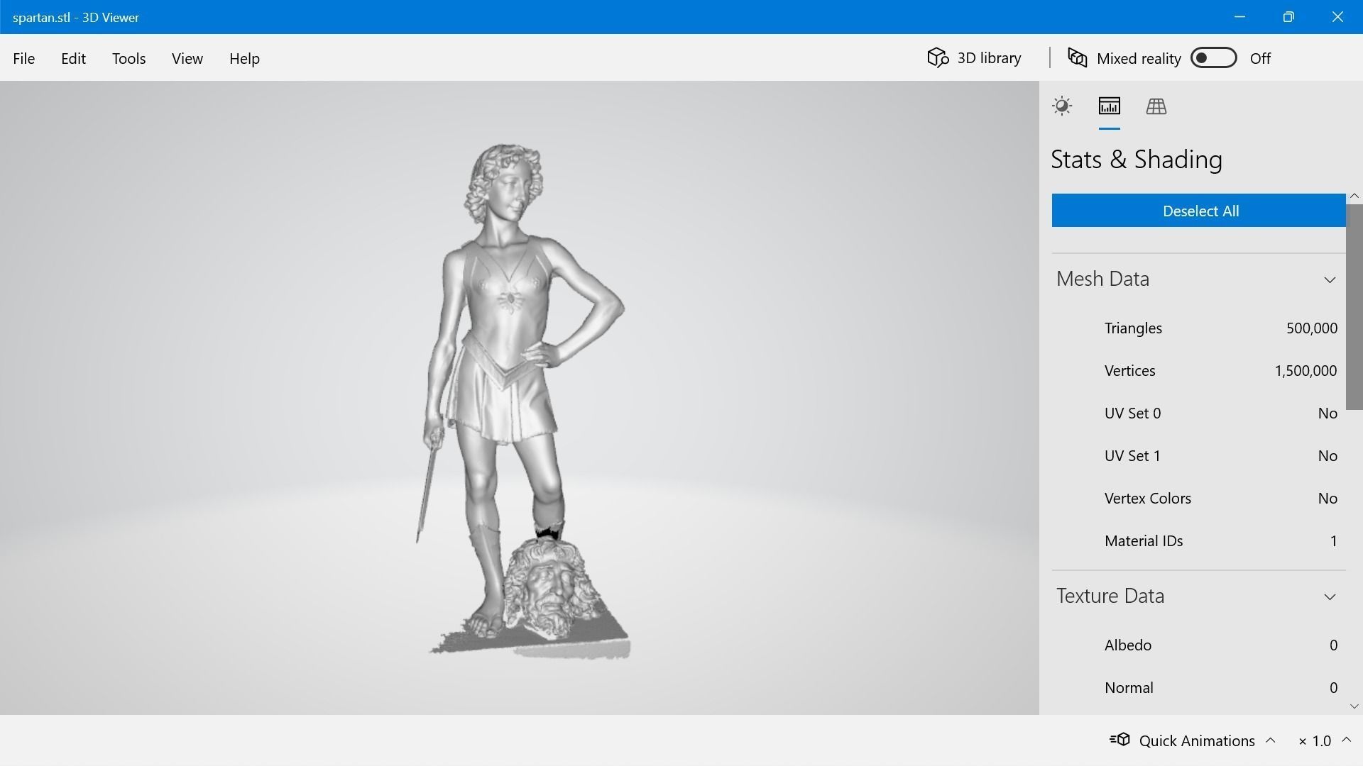 Spartan Fighter Greek Statue 3dm stl obj  Low-poly 3D model_6