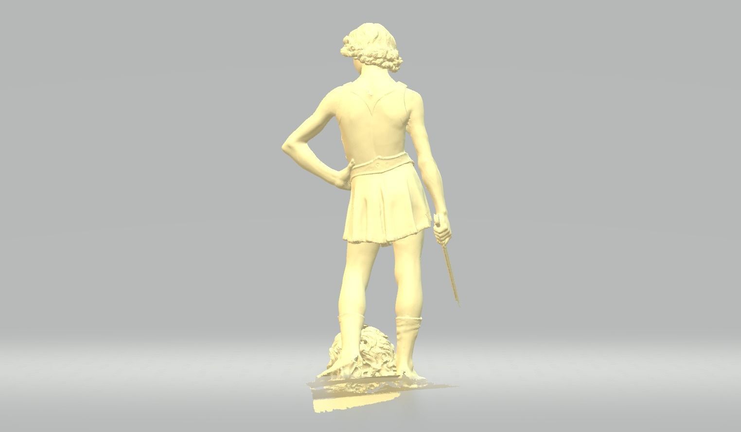 Spartan Fighter Greek Statue 3dm stl obj  Low-poly 3D model_2