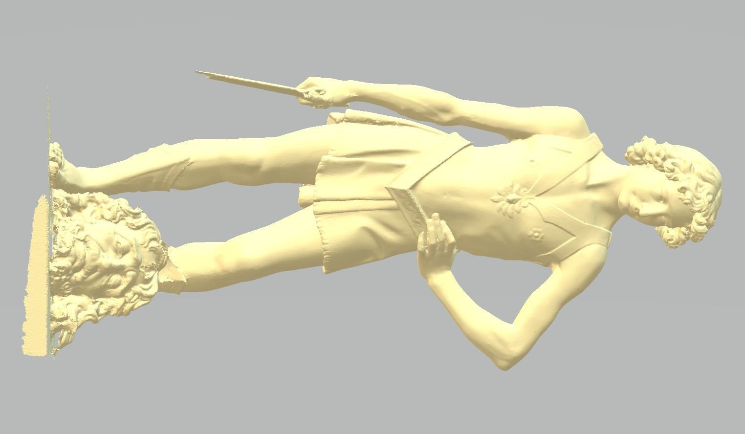 Spartan Fighter Greek Statue 3dm stl obj  Low-poly 3D model_3