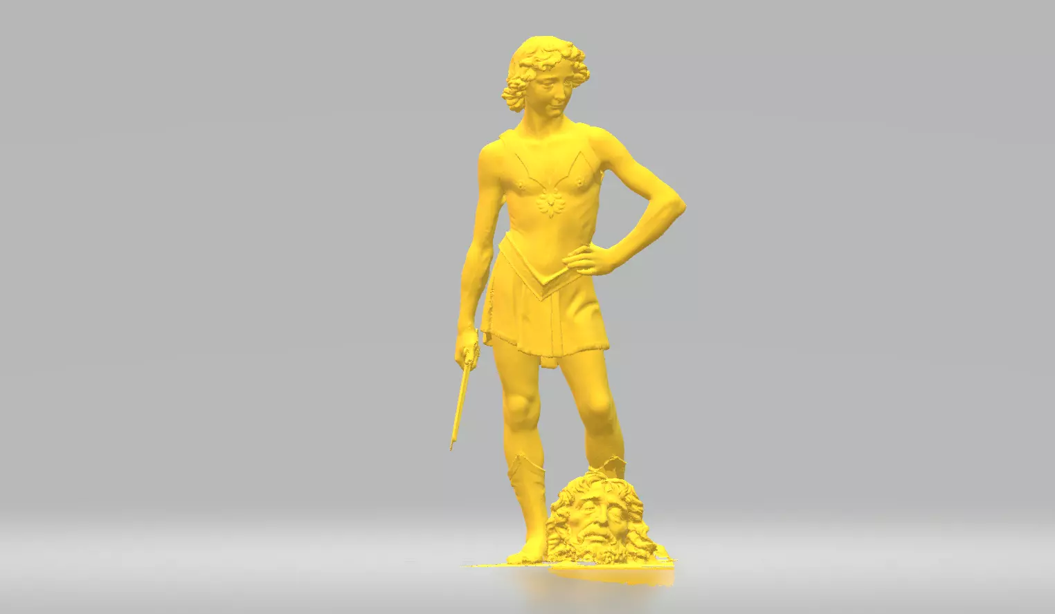 Spartan Fighter Greek Statue 3dm stl obj  Low-poly 3D model_0