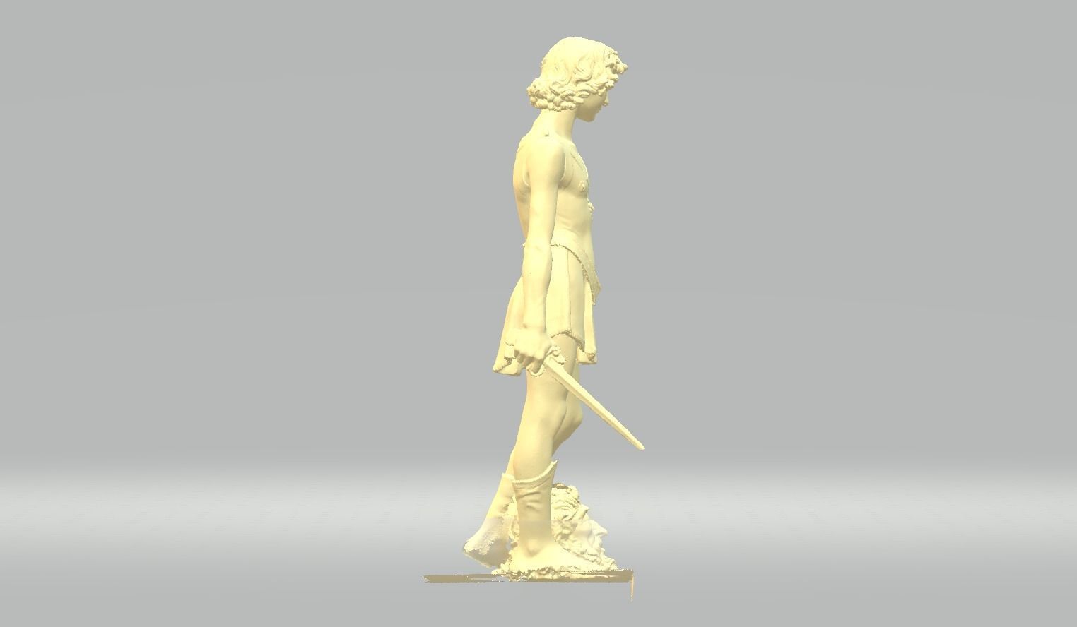 Spartan Fighter Greek Statue 3dm stl obj  Low-poly 3D model_4