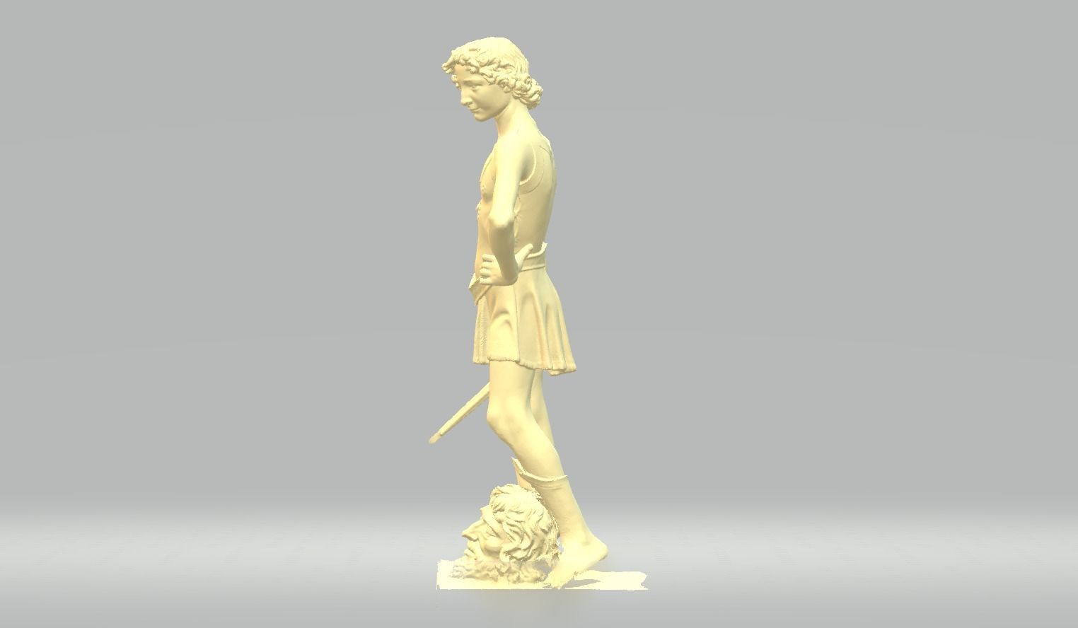 Spartan Fighter Greek Statue 3dm stl obj  Low-poly 3D model_5