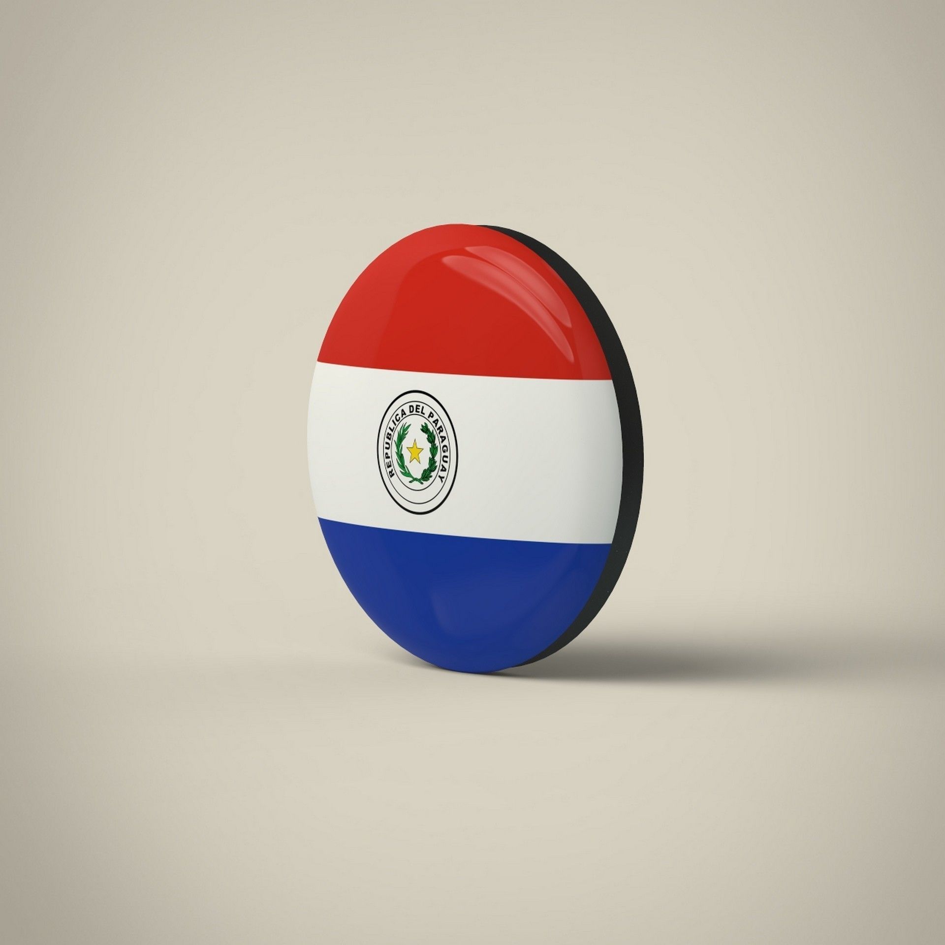 Paraguay Badge Low-poly 3D model_2