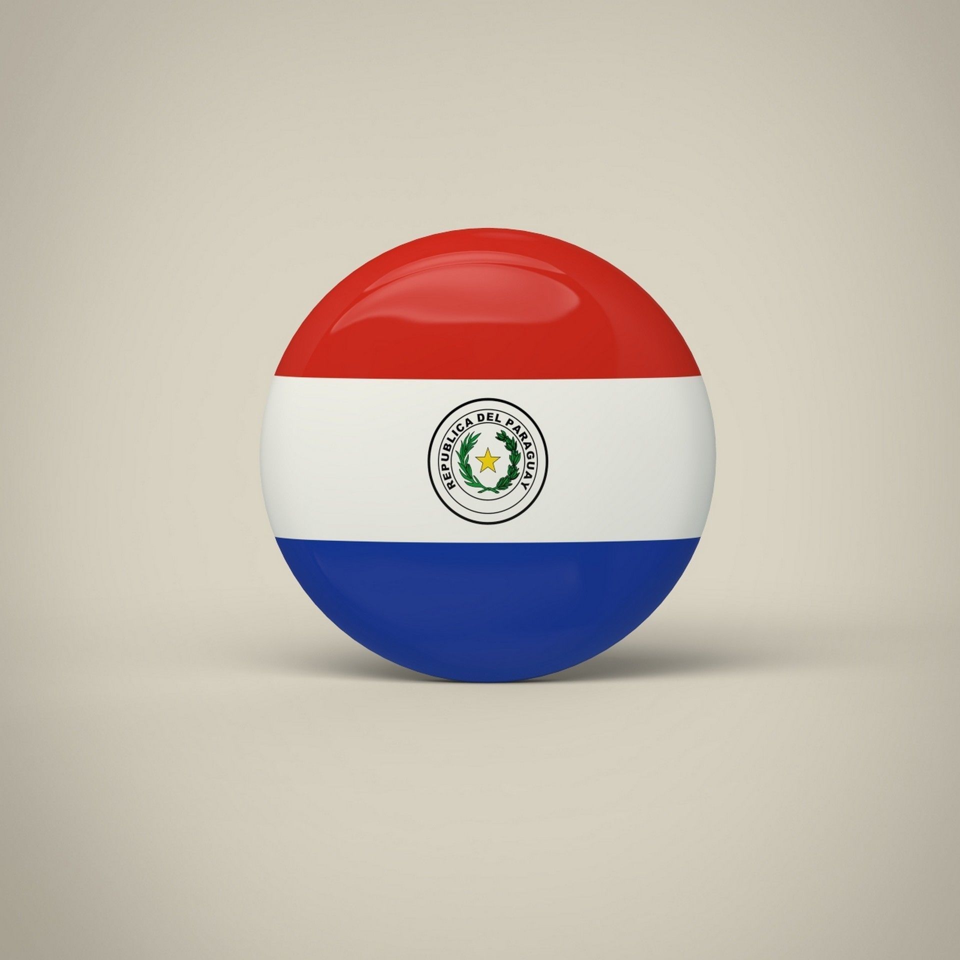 Paraguay Badge Low-poly 3D model_1