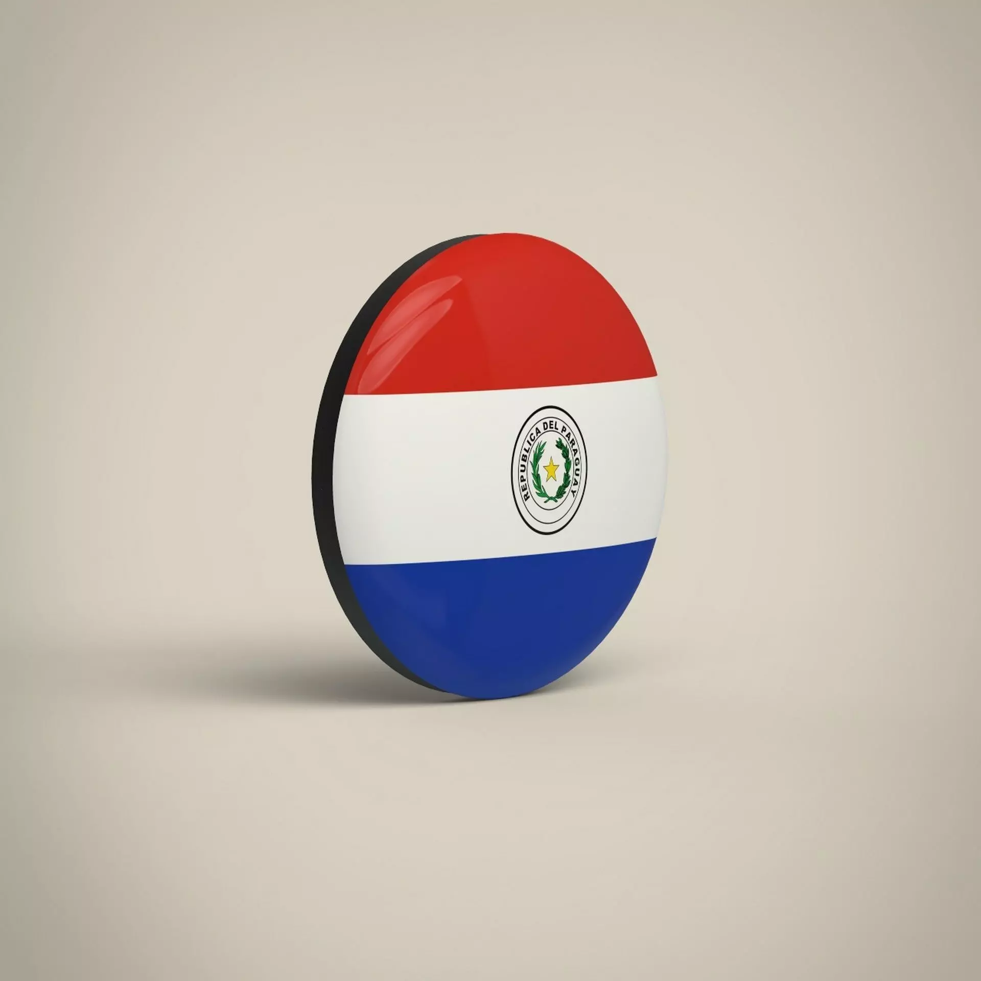 Paraguay Badge Low-poly 3D model_0
