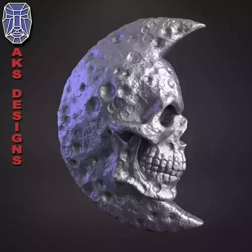 Moon skull v1 Bas relief for wall decoration 3D print model