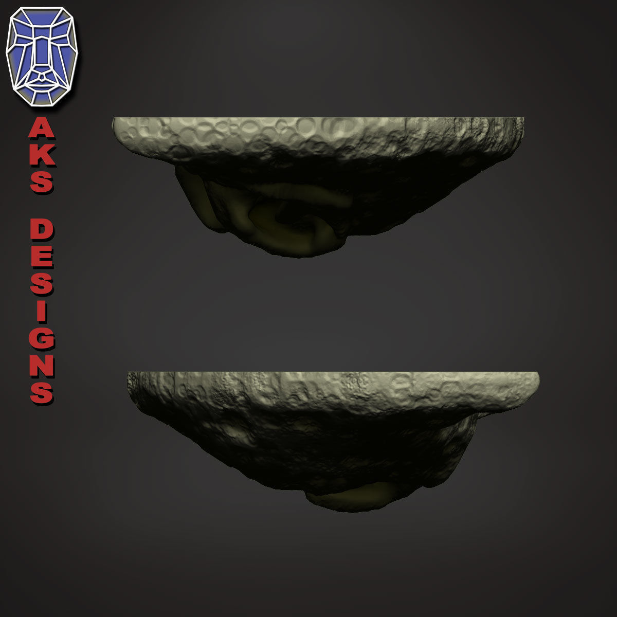 Moon skull v1 Bas relief for wall decoration 3D print model_11