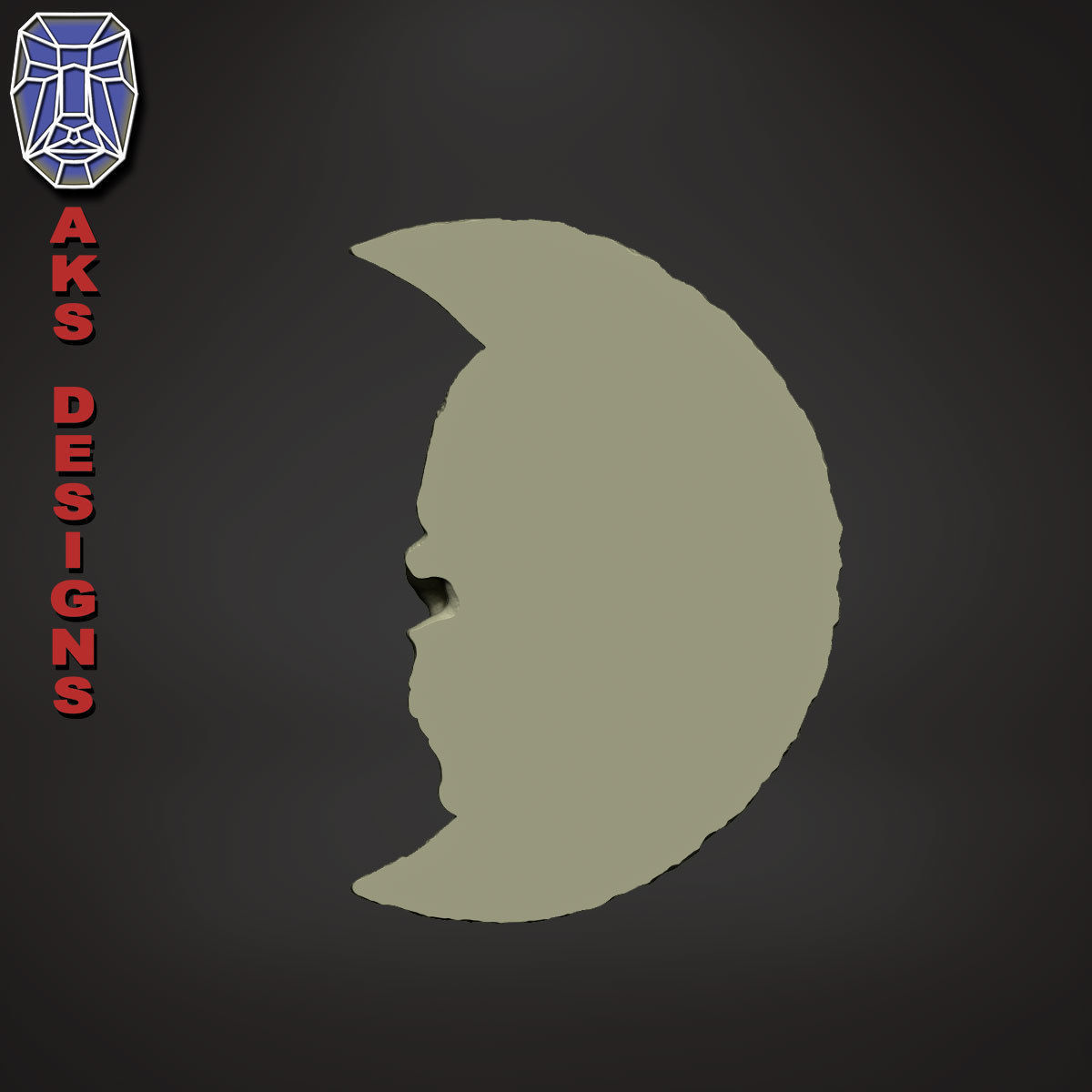 Moon skull v1 Bas relief for wall decoration 3D print model_7