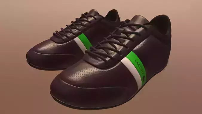 LACOSTE LEATHER SHOES PBR Low-poly 3D model
