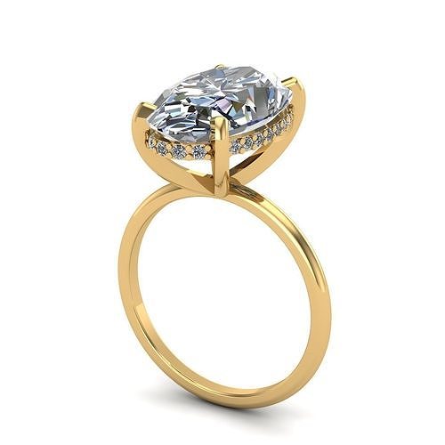 Solitaire engagement ring 3D print model
