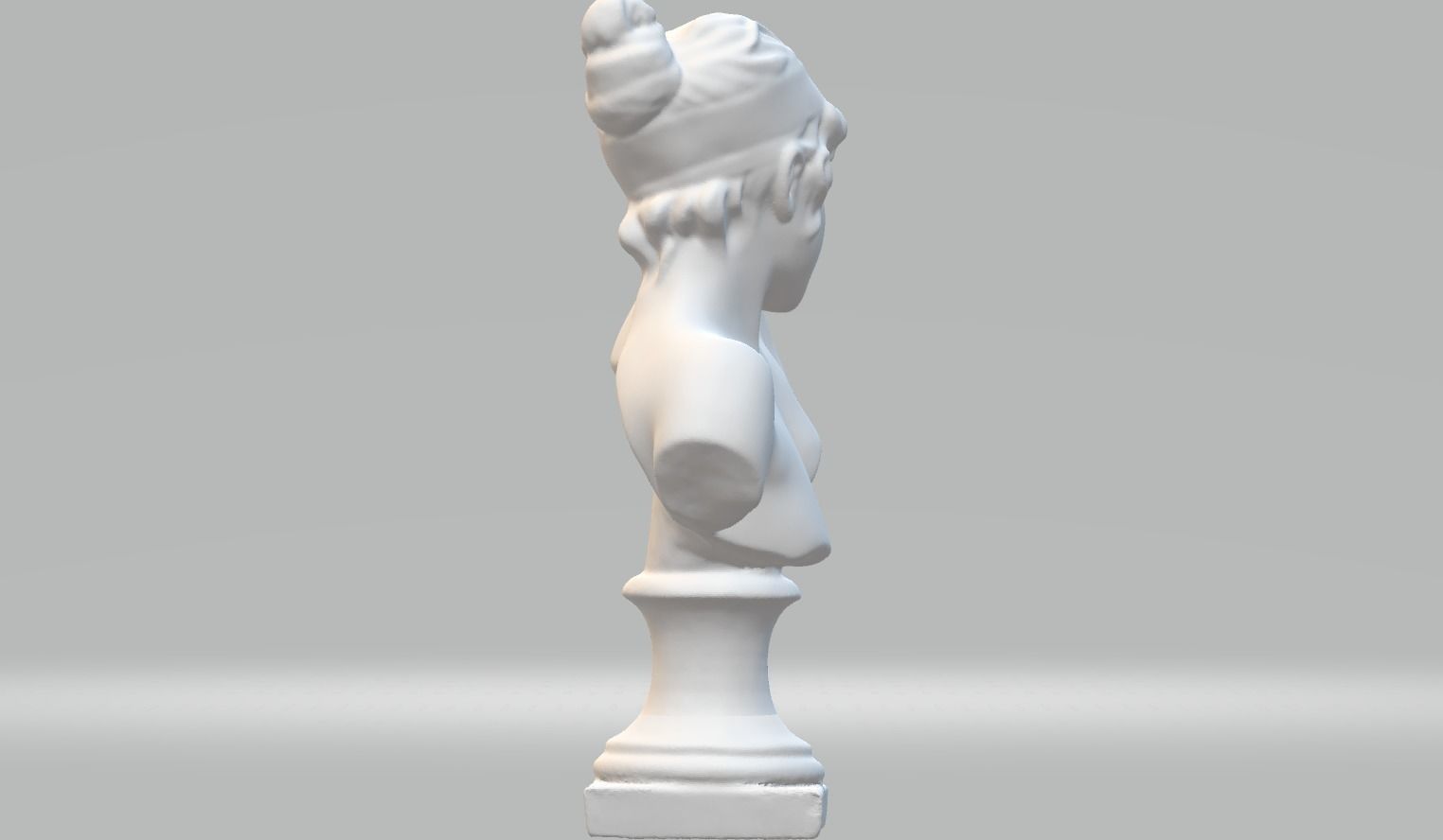 Sad Lady Face statue 3dm stl obj  3D print model_3