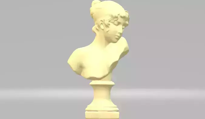 Sad Lady Face statue 3dm stl obj 