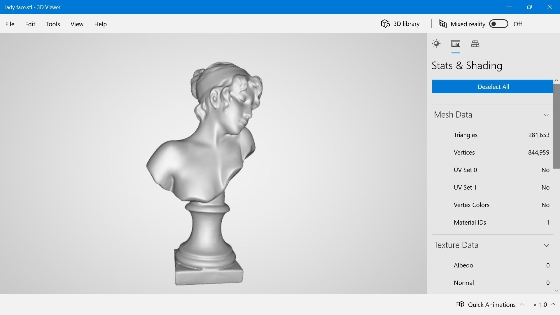 Sad Lady Face statue 3dm stl obj  3D print model_4