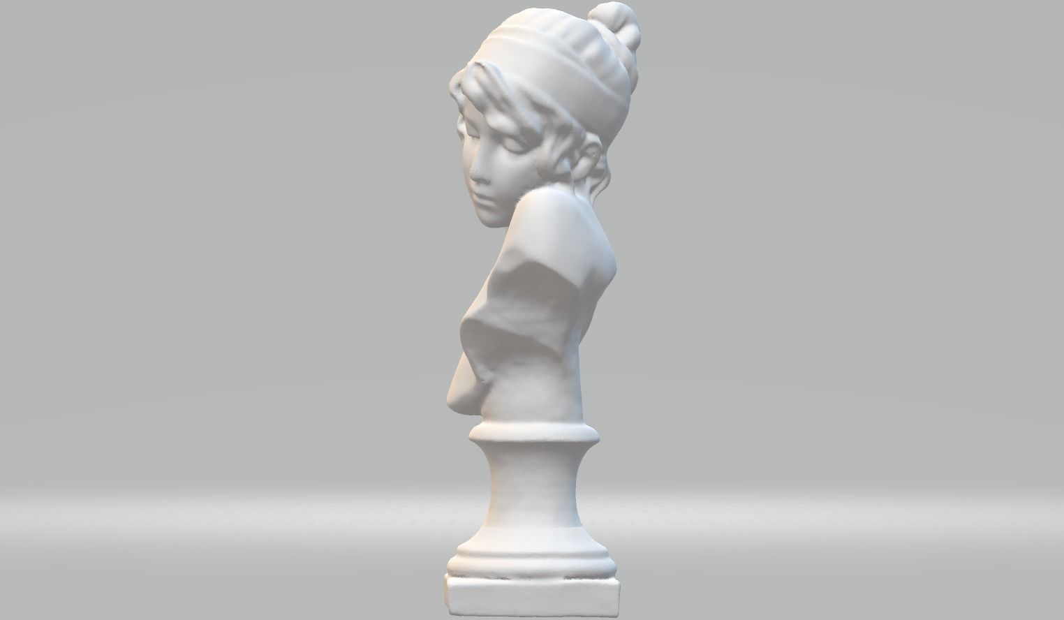 Sad Lady Face statue 3dm stl obj  3D print model_2