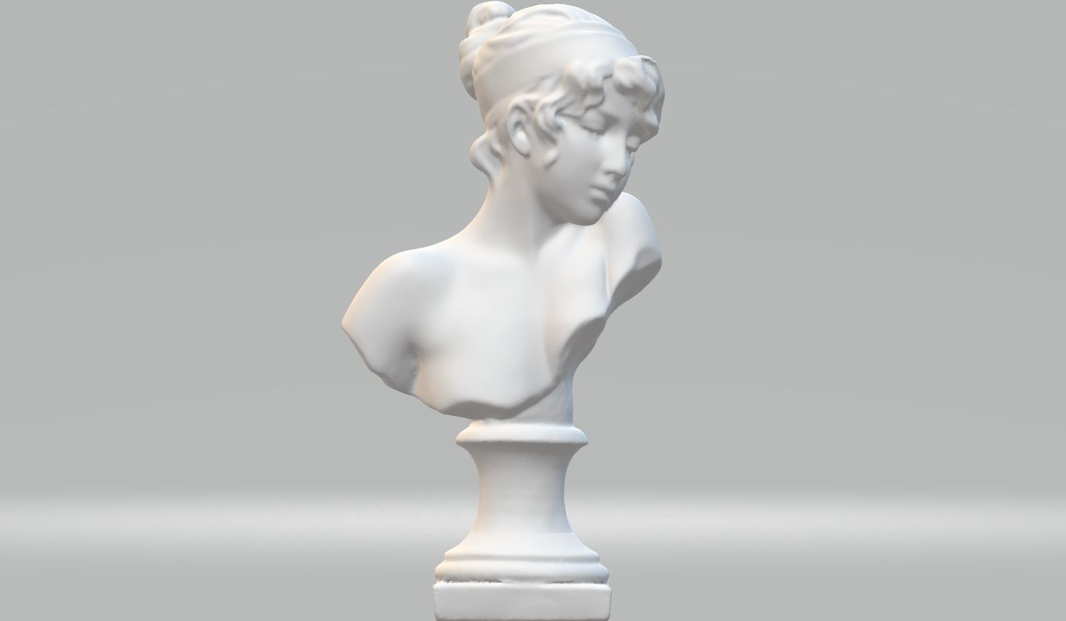 Sad Lady Face statue 3dm stl obj  3D print model_1