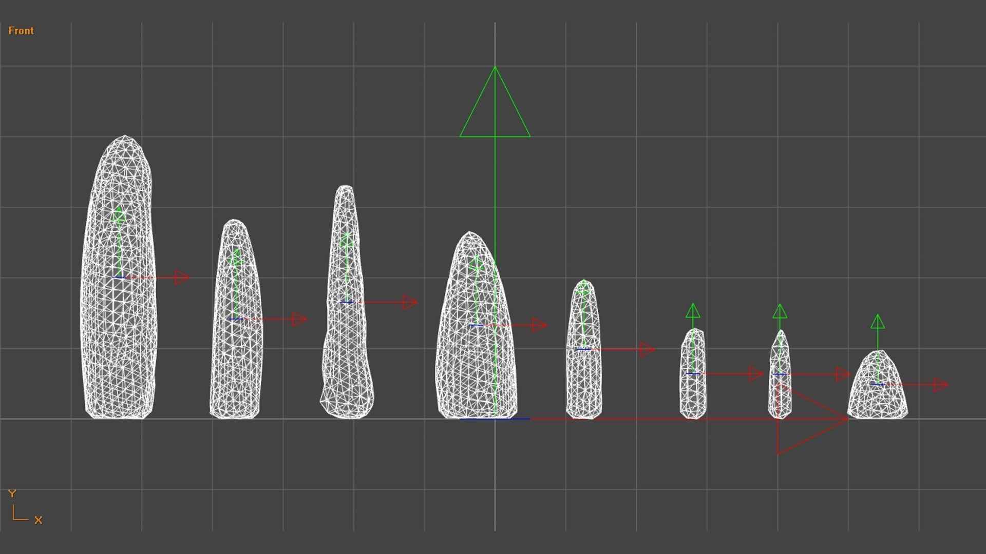 Obelisk Set - White Stone Low-poly 3D model_12