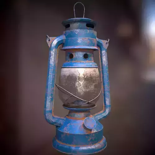 Blue and Green Oil Lamp