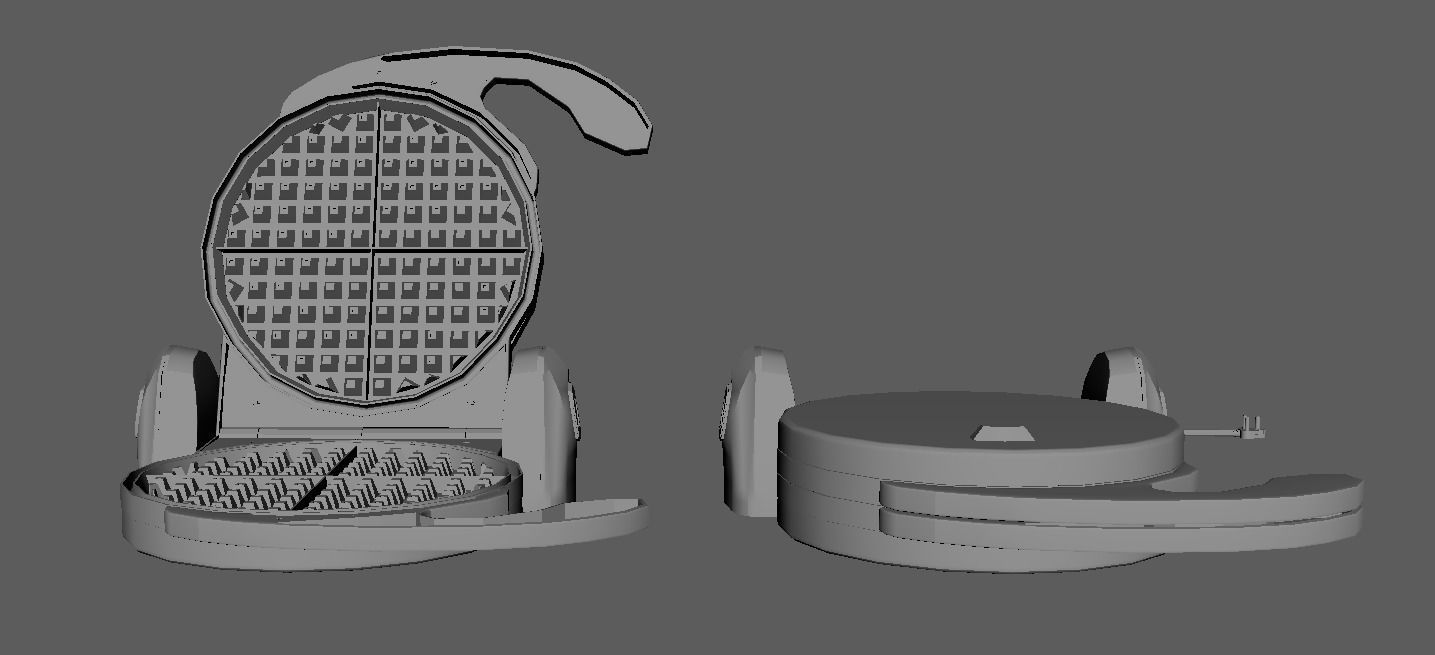 Waffle Maker 3D model_11