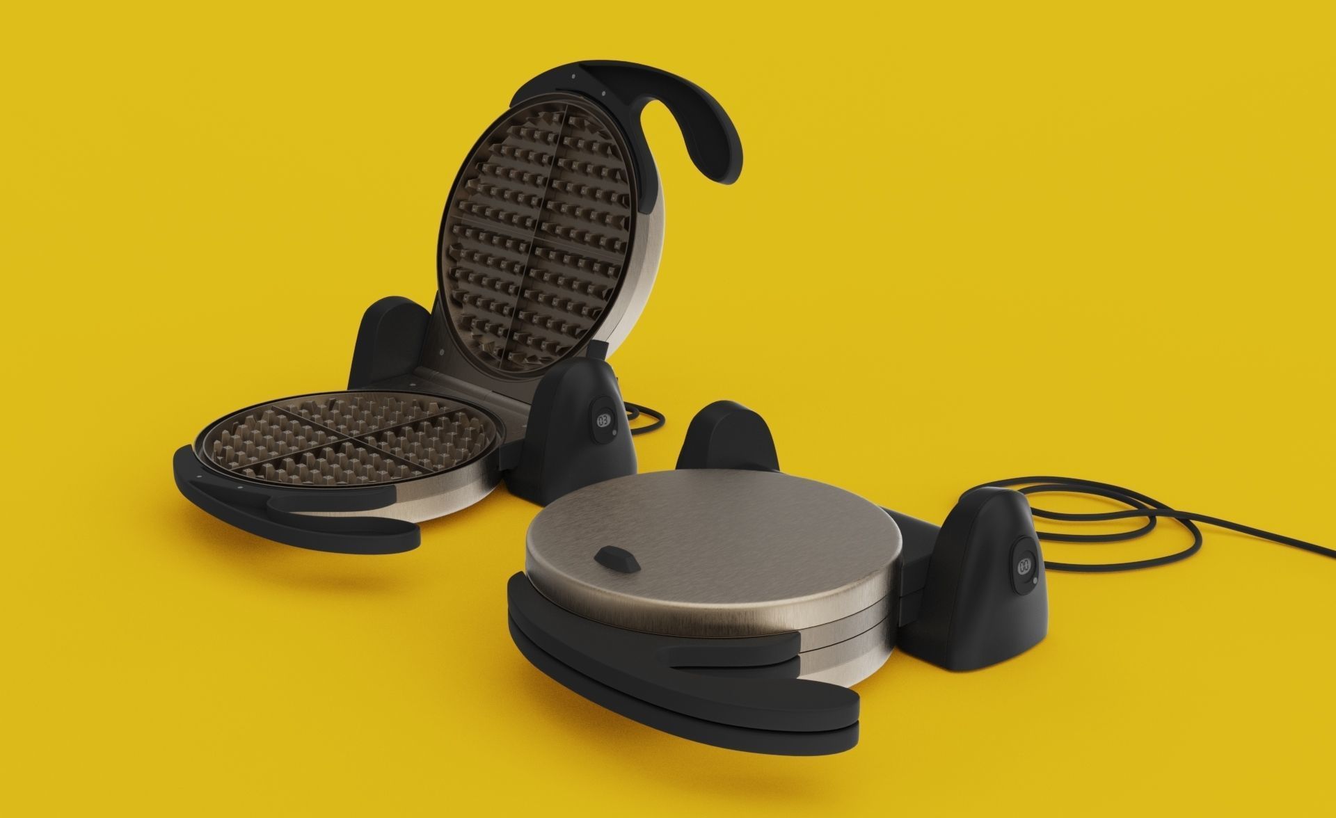Waffle Maker 3D model_7