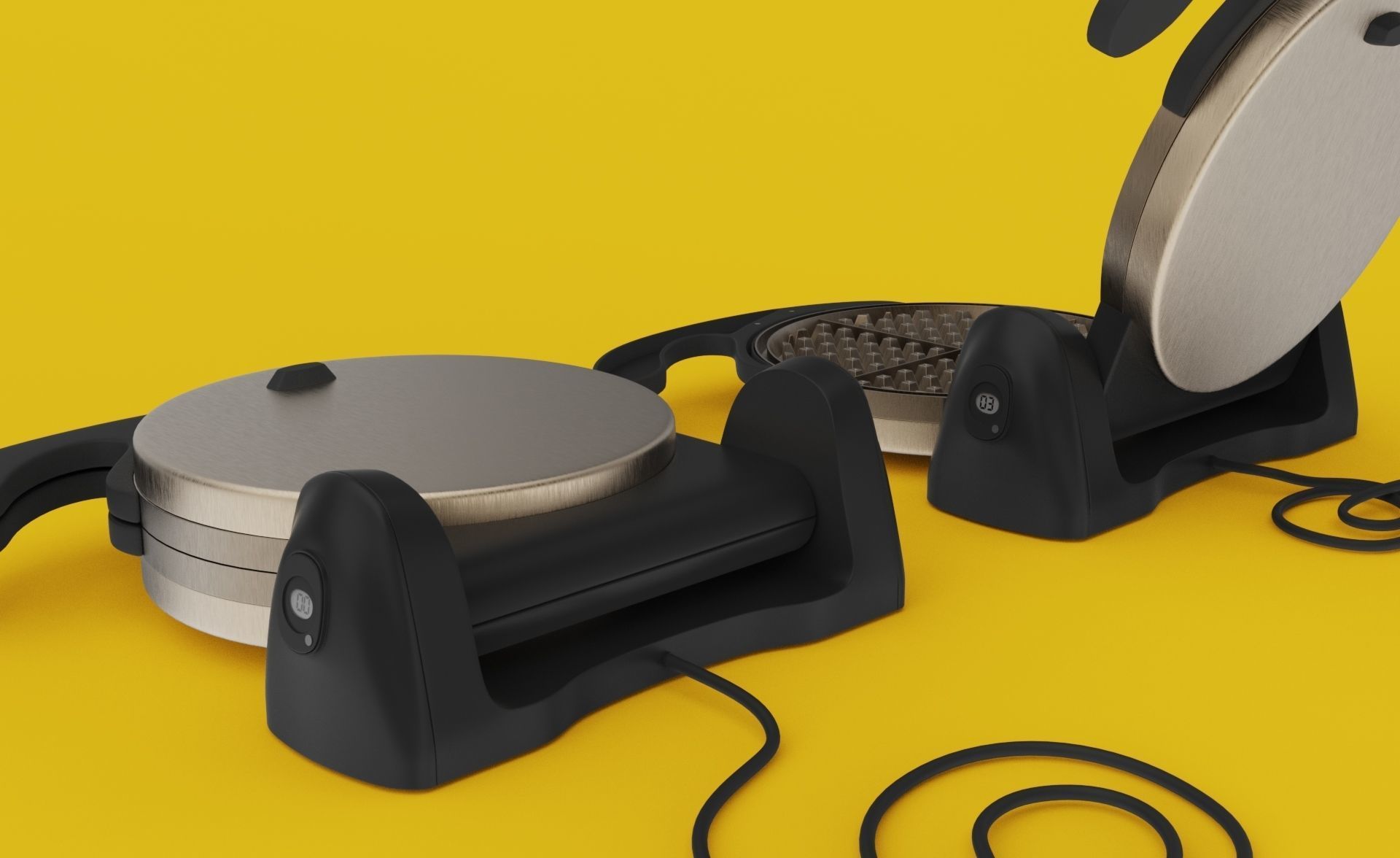 Waffle Maker 3D model_2
