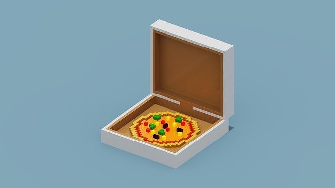 Voxel Pizza Low-poly 3D model