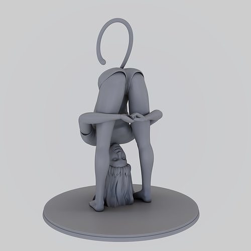 Girl 3D print model woman doing yoga pose 3D print model