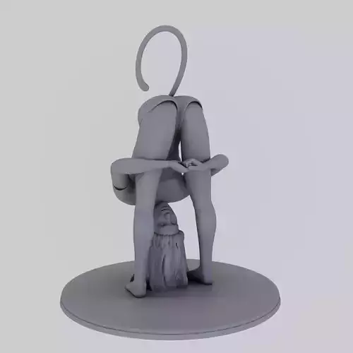 Girl 3D print model woman doing yoga pose