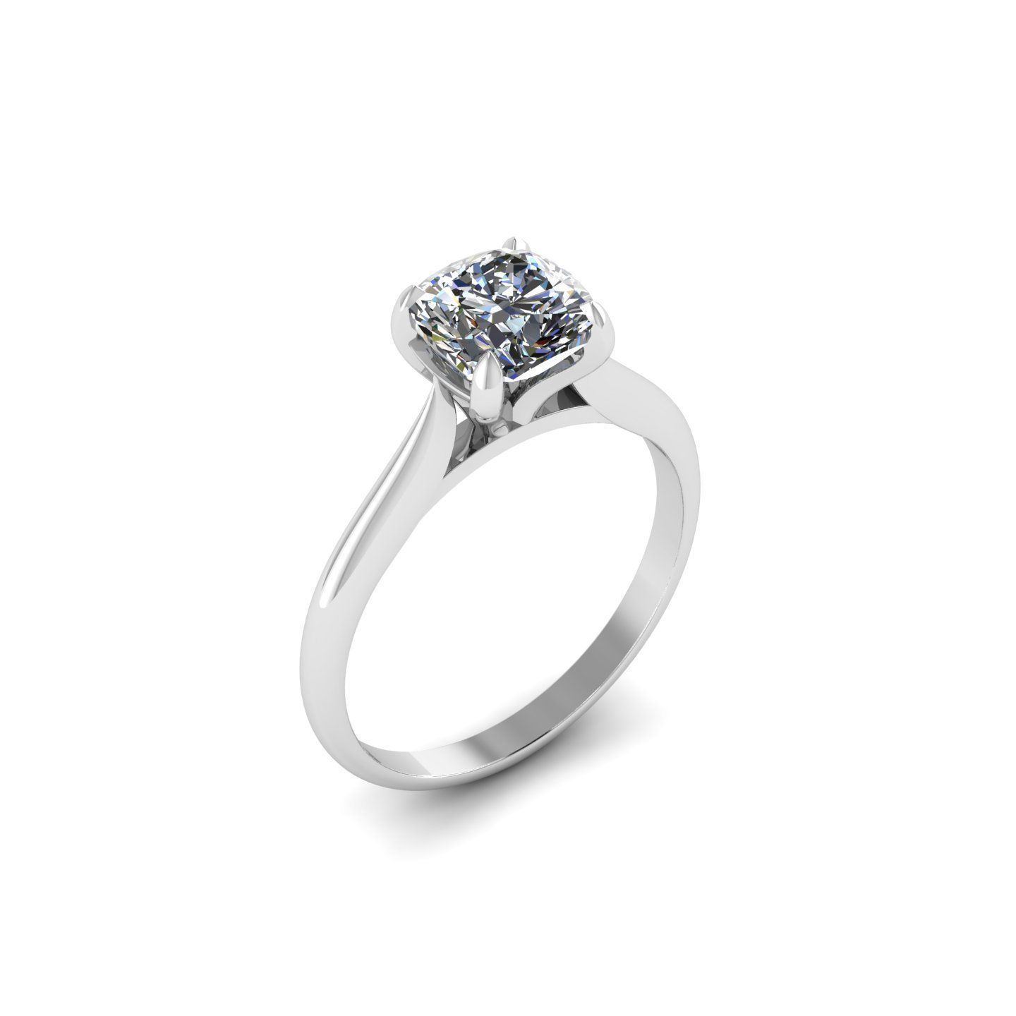 Solitaire engagement ring 3D print model_1